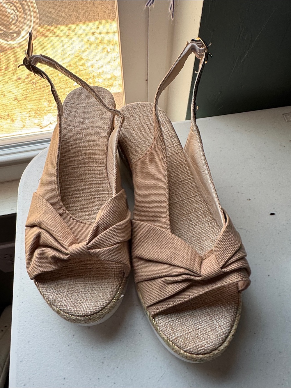 Brand new Women’s Tan Slingback Espadrille Wedge Sandals
